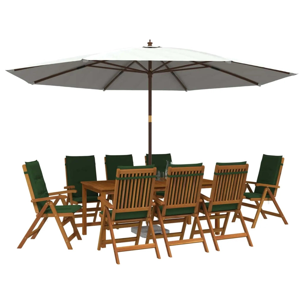 Set da pranzo da giardino da 9 pezzi 9 pz Naturale 3434631