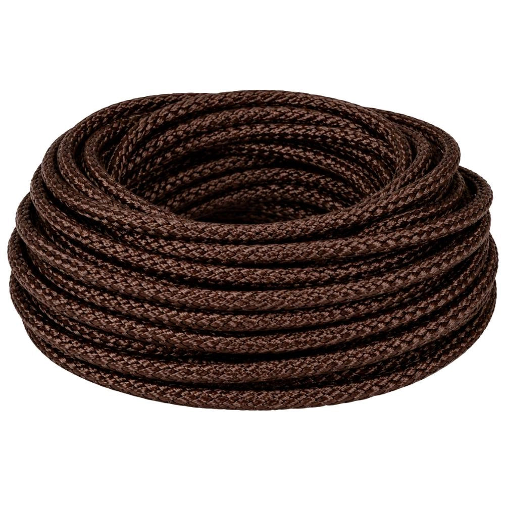 Cavo elettrico intrecciato in tessuto marrone per impianti a vista *** lunghezza metri 50, sezione conduttore 3x1,5mm...