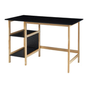 Scrivania/Postazione di lavoro con 2 ripiani 120 x 60 x 75 cm effetto legno nero 03_0009051