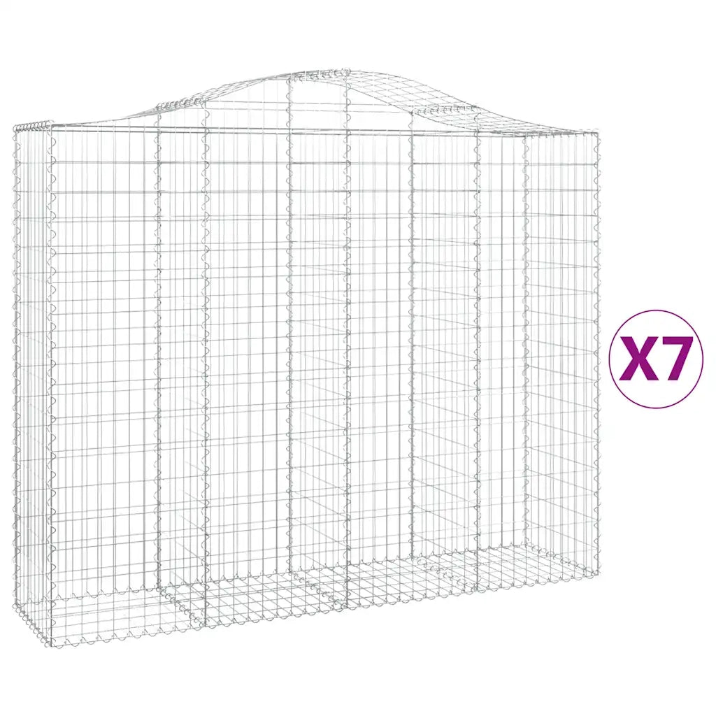 Cesti Gabbioni ad Arco 7 pz 200x50x160/180 cm Ferro Zincato 3145708