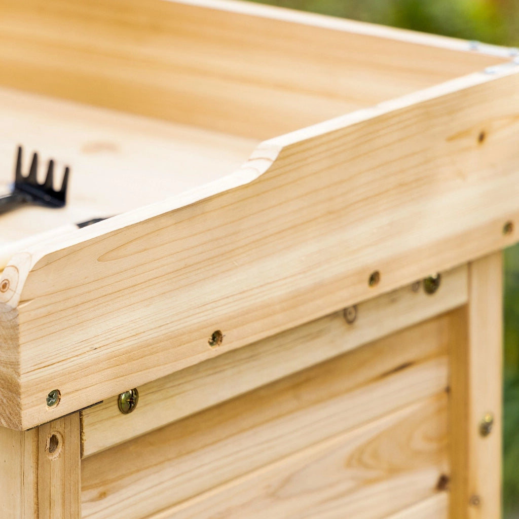 Armadio da giardino per attrezzi ¨C zephmum ¨C legno di abete massello, 83x40x92 cm