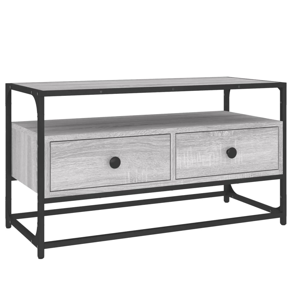Mobile TV multimediale mensola TV credenza TV sala da pranzo soggiorno camera da letto Sonoma 80 x 35 x 45 cm legno ingegnerizzato grigio 02_0028459