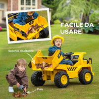 Camion Giocattolo Licenza Caterpillar 110x70,5x61,5 cm con Telecomando Fari Secchio e Pala Giallo