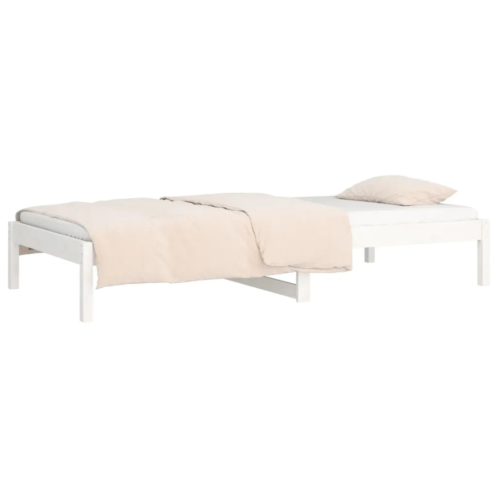 Letto singolo | Letto per adulti | Dormeuse senza Materasso Bianca 80x200 cm Legno Massello Pino
