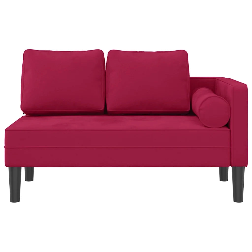 Chaise Lounge | Sedia a Sdraio con Cuscini Rosso Vino in Velluto CFW3908860