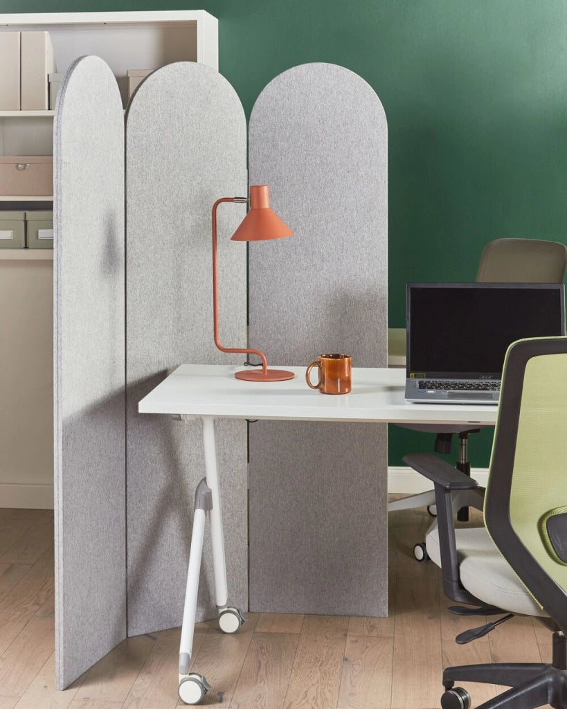 Divisorio pieghevole a 3 pannelli con struttura in acciaio poliestere grigio ufficio domestico stile moderno