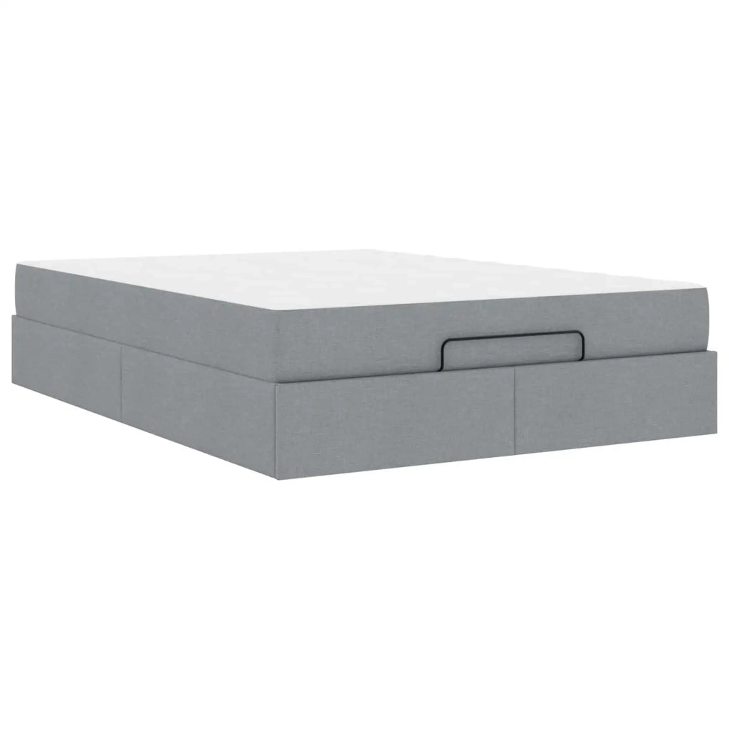 Struttura letto con materasso 2 pcs Grigio chiaro Tessuto