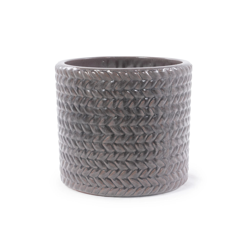SET VASI PORTAPIANTE 4 PEZZI Ø37/31/24,5/17,5 cm CERAMICA GRIGIO