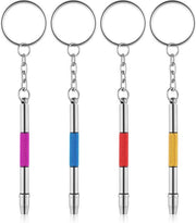 Set di 4 strumenti multifunzione per la riparazione degli occhiali - Chiave a molla con porta chiavi e attrezzi per occhiali