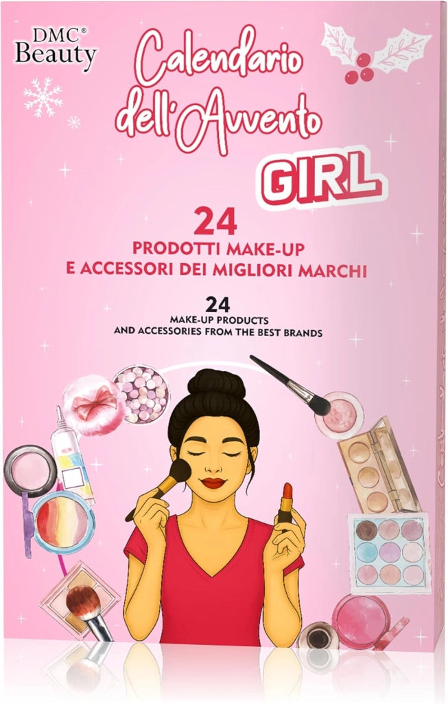DMC Calendario Dell'Avvento Cosmetici Beauty Make Up  Sorprese Cosmetici Make Up e Skincare di Marchi Top, Garnier, Deborah, Rimmel, Douglas - Regalo Natale di Qualità per Amanti del Trucco GIRL