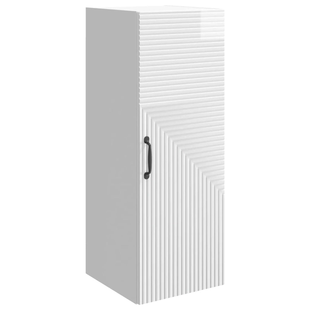 Mobiletto a muro Bianco Lucido 33 x 34,5 x 90 cm