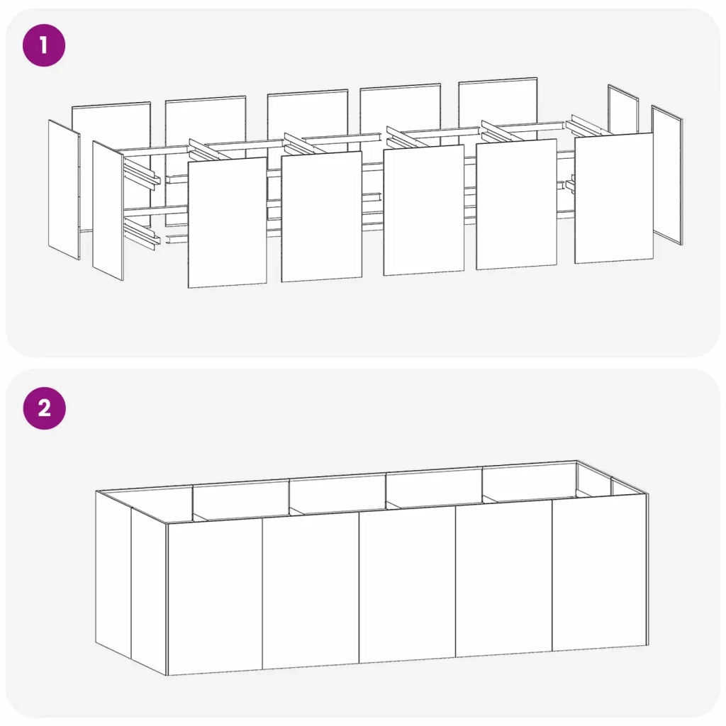 Vaso da giardino Argento 200 x 80 x 60 cm Acciaio Inox 8005936