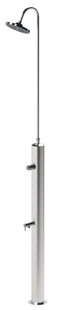 Doccia da Giardino con Rubinetto Chiusura Manuale Doccia e Lavapiedi Minijet-R Inox Anodizzato