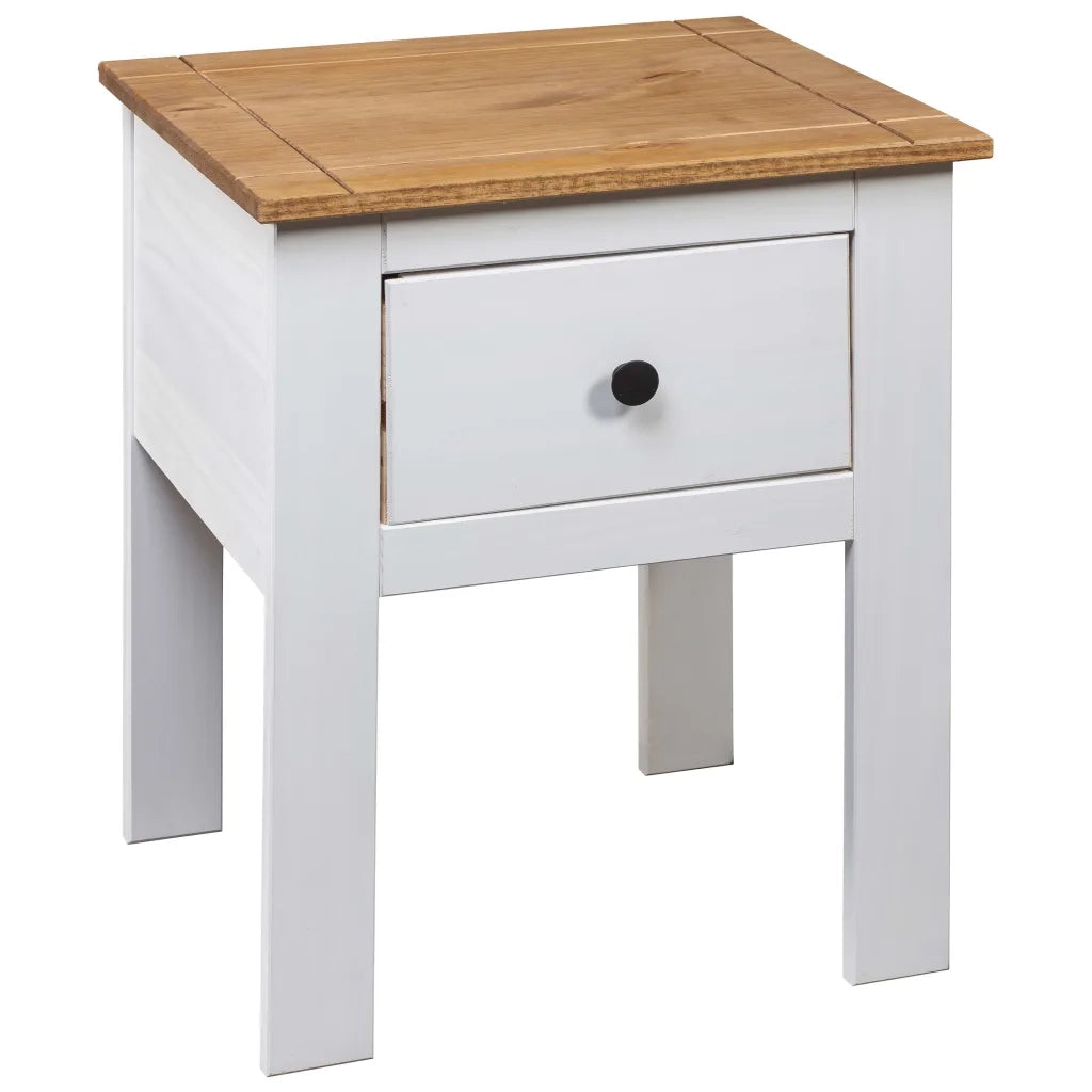 Comodino Bianco 46x40x57 cm in Legno di Pino Panama Range cod mxl 49315