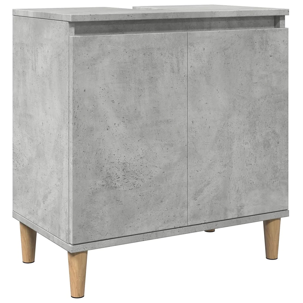 vidaXL Set Mobili da Bagno 3 pz Grigio Cemento in Legno Multistrato