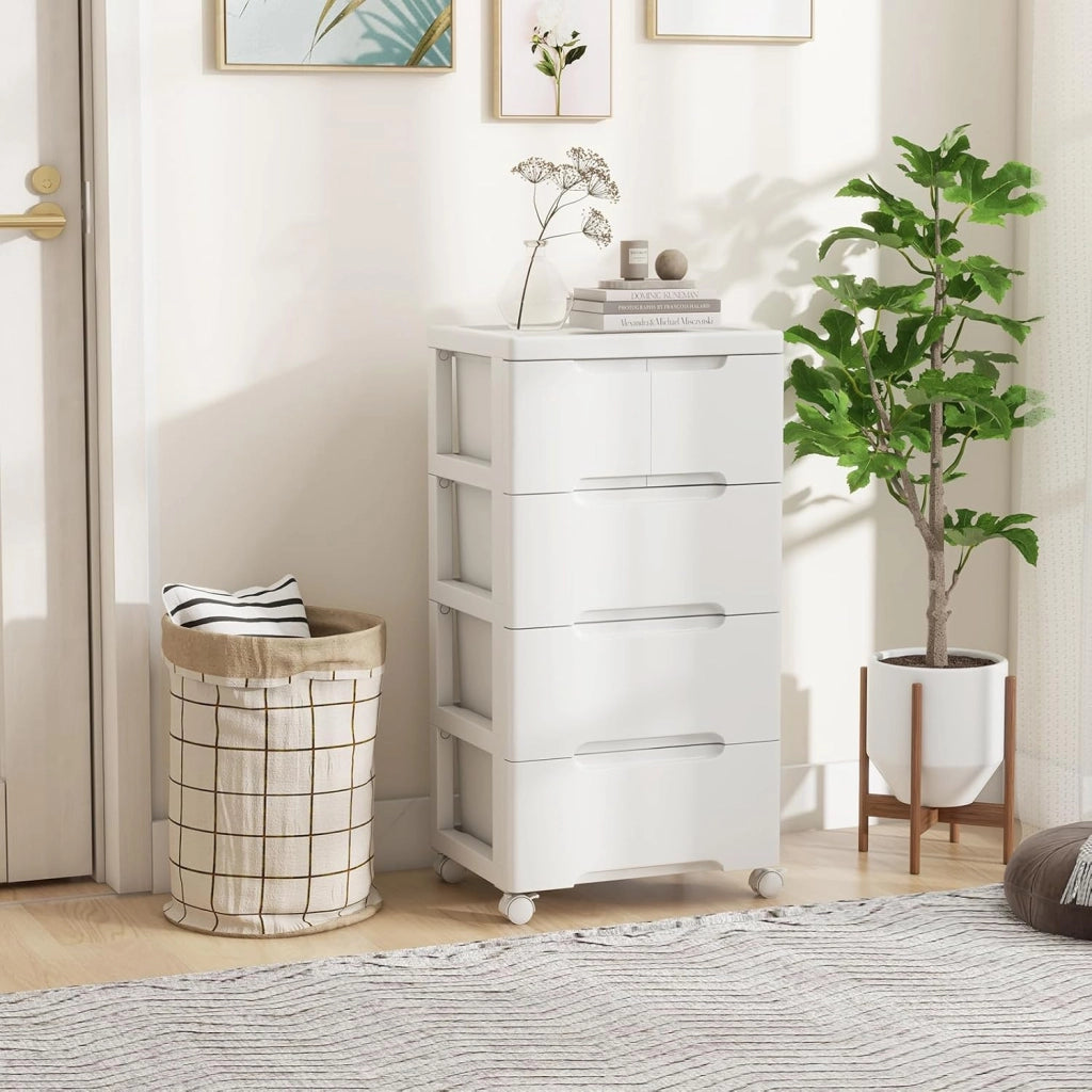 Armadietto per nicchia con ruote, scaffale per nicchia con 7 cassetti, carrello stretto con serratura a rotelle, carrello da bagno con piccolo armadio a cassetti 40 x 32 x 114 cm, bianco