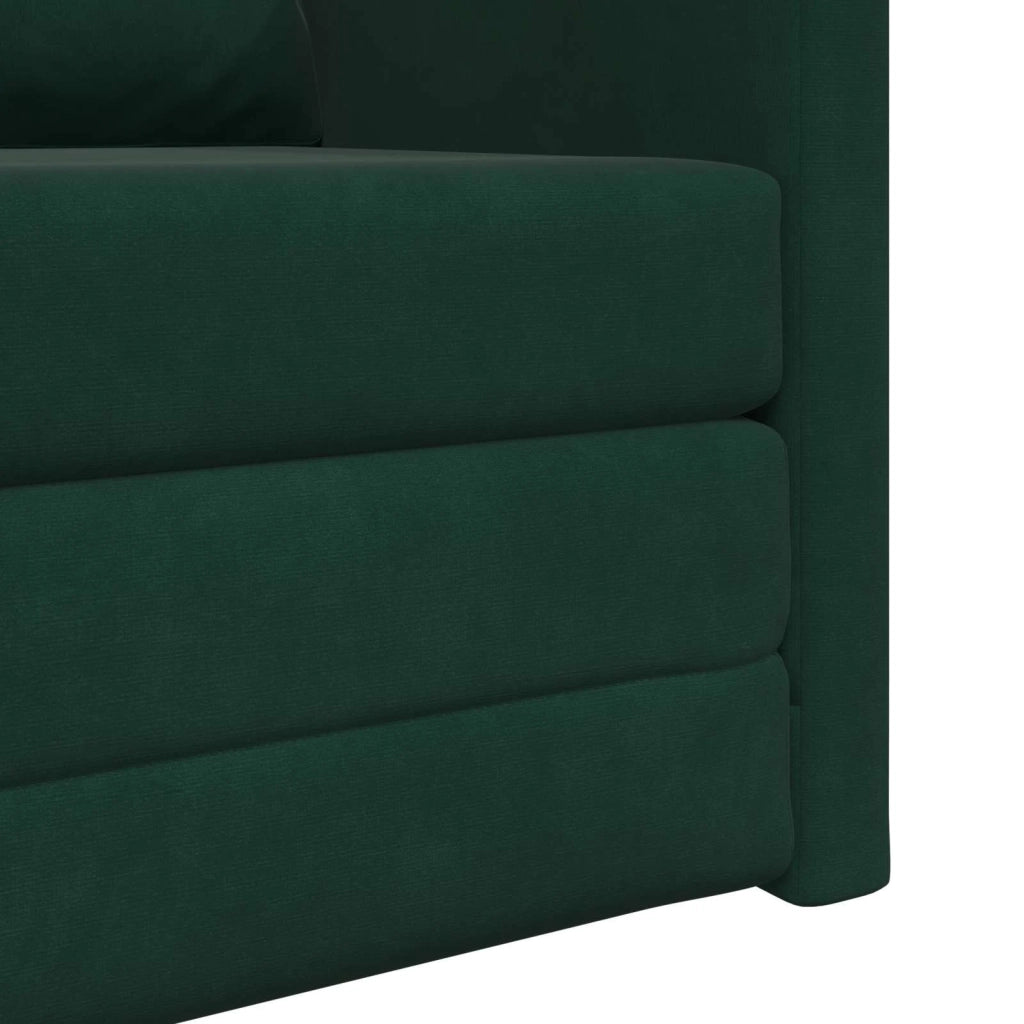 Divano letto | Sof¨¤ letto | Letto singolo Verde Scuro 74 x 77 x 81 cm Velluto