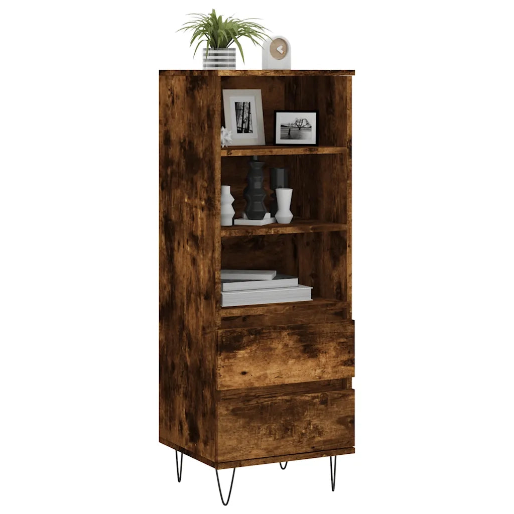Credenza | Madia | Buffet da pranzo | Armadio da pranzo Rovere Fumo 40x36x110 cm in Legno Multistrato