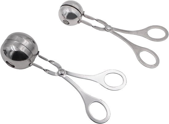 Fornello antiaderente per cake pop e gehaktbal maker in acciaio inossidabile con cucchiaio per dolci (3,5 cm e 4,5 cm)