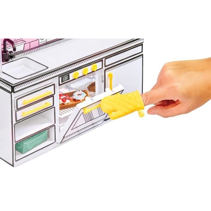 Miniverse di MGA - Make It Mini Kitchen - Cucina e 3 ricette incluse - Forno con lampada UV, frigorifero e piano di lavoro