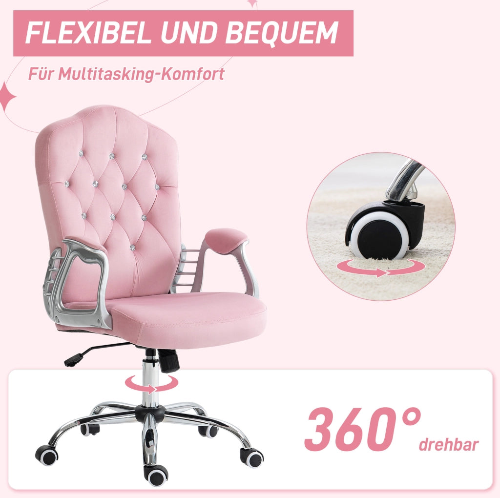 Sedia da ufficio rosa con funzione oscillante