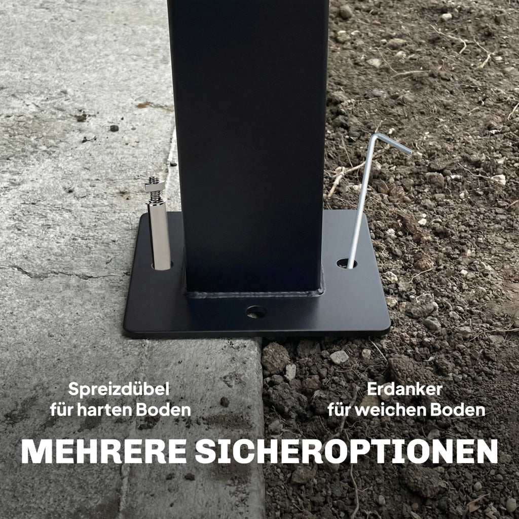 Gazebo da giardino 3x3.6 m ¨C zephmum ¨C Nero, Doppio tetto, Rete zanzariera