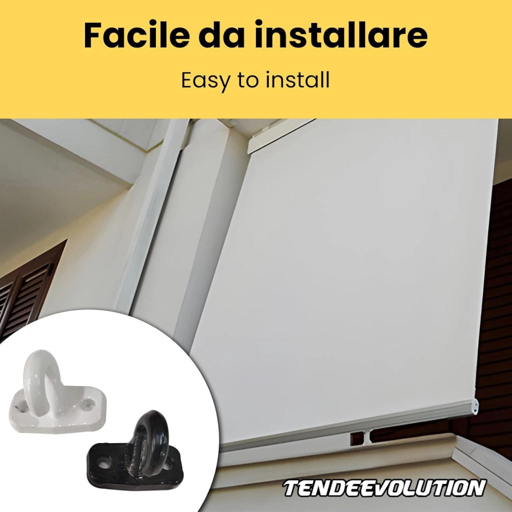 Gancio a Pavimento per tende da sole, Ringhiera ad Uncino Per Tenda a Caduta in Alluminio Colore Nero