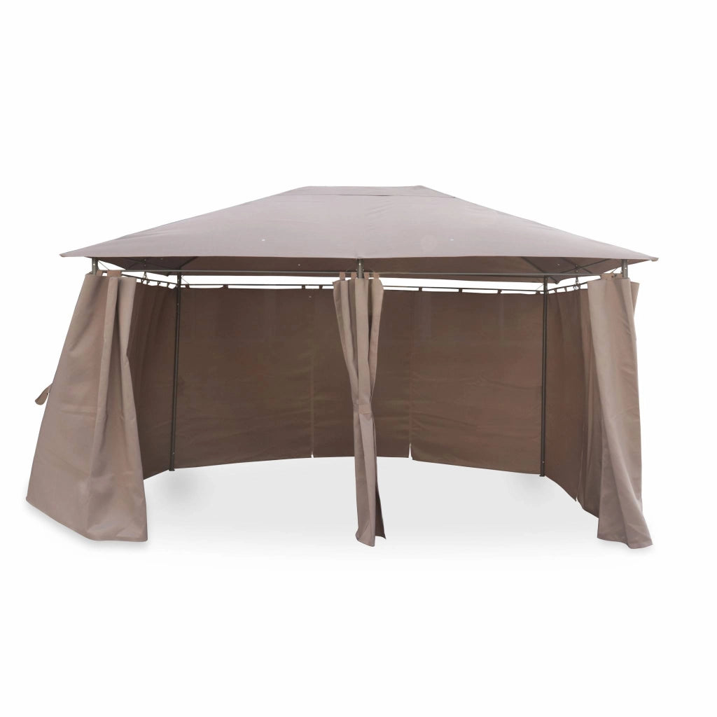 Gazebo da giardino 3x4m struttura in alluminio con tende scorrevoli,