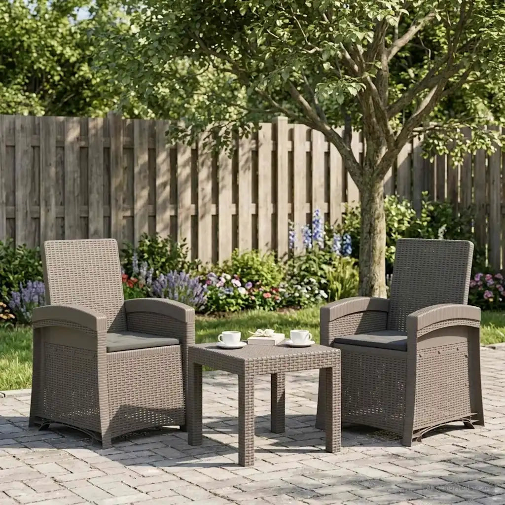 Sedia da giardino reclinabile effetto rattan 2 pcs 8012029
