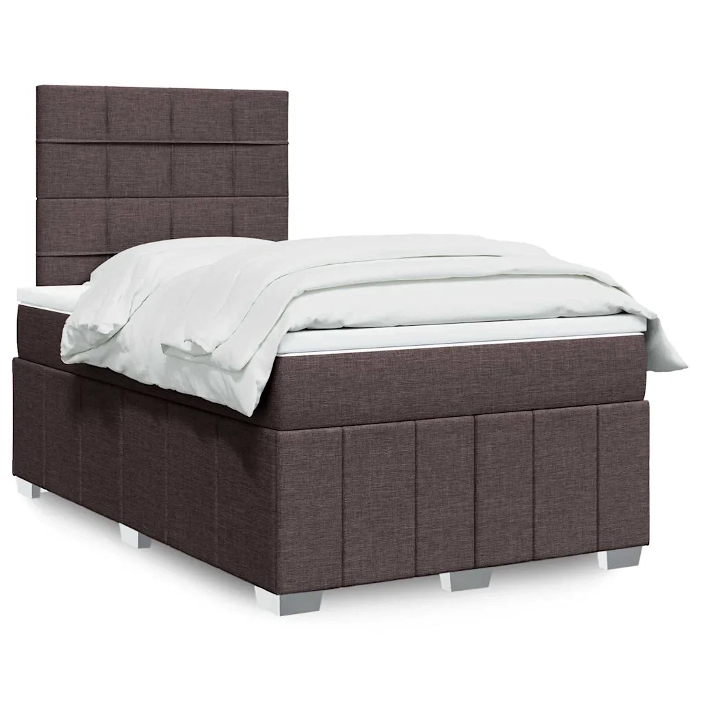 Giroletto a Molle con Materasso Marrone Scuro 120x190cm Tessuto 3291610