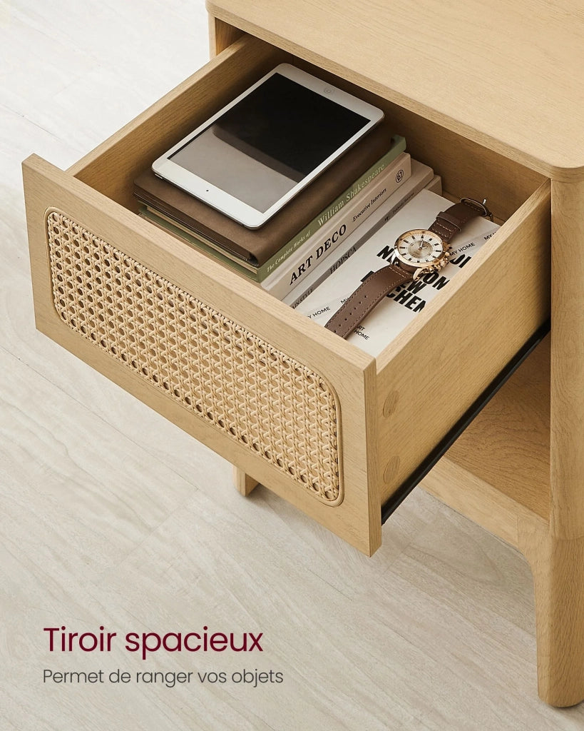 Comodino con cassetti 40 x 45 x 60 cm beige 12_0007653