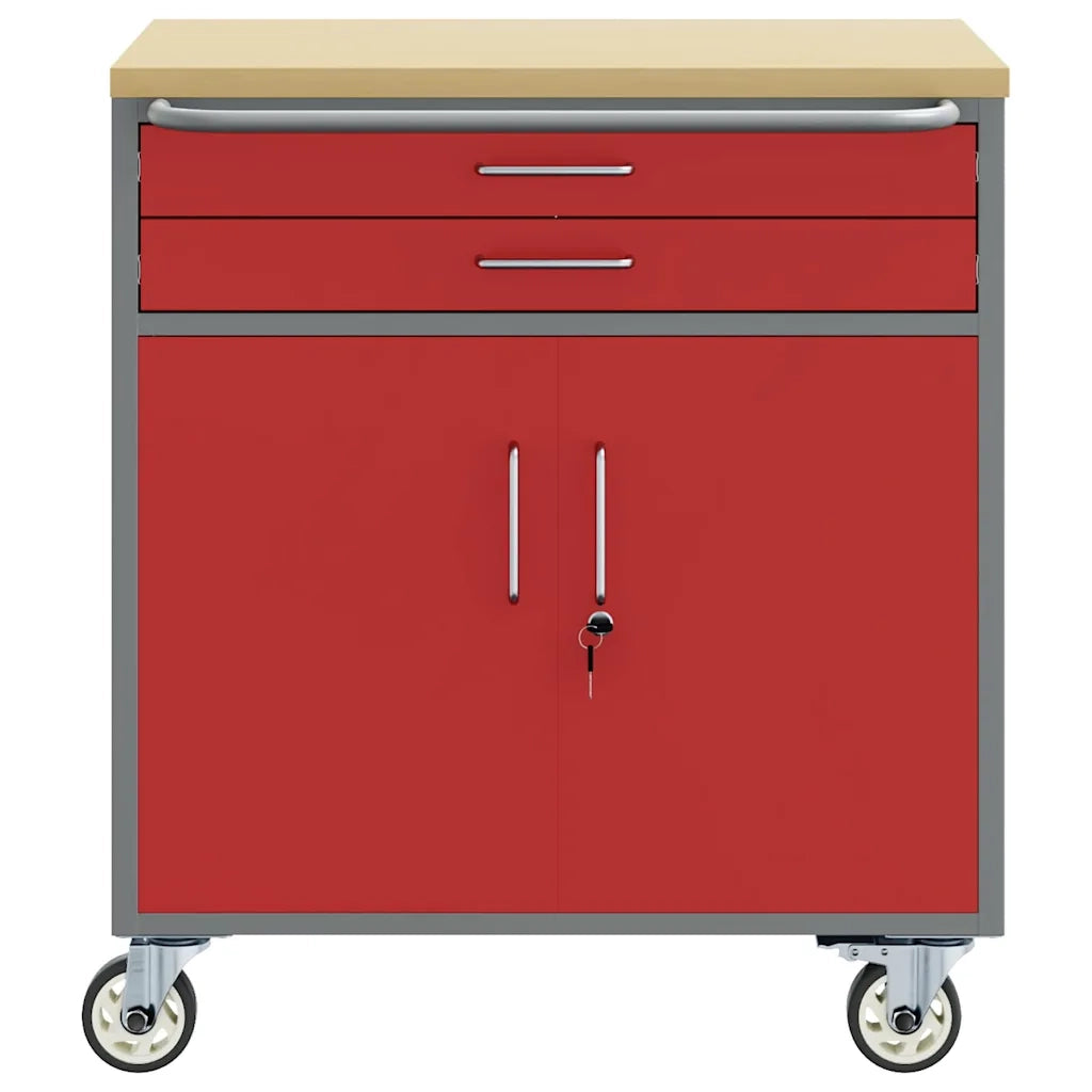 Banco da lavoro con cassetto Rosso e Grigio 75 x 45 x 85 cm CFW9756888