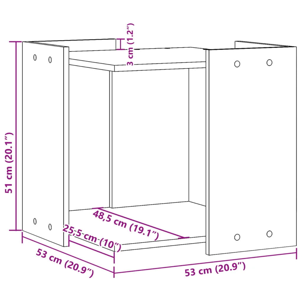 Mobiletto per lettiera per gatti legno vecchio legno marrone ingegnerizzato 02_0043345