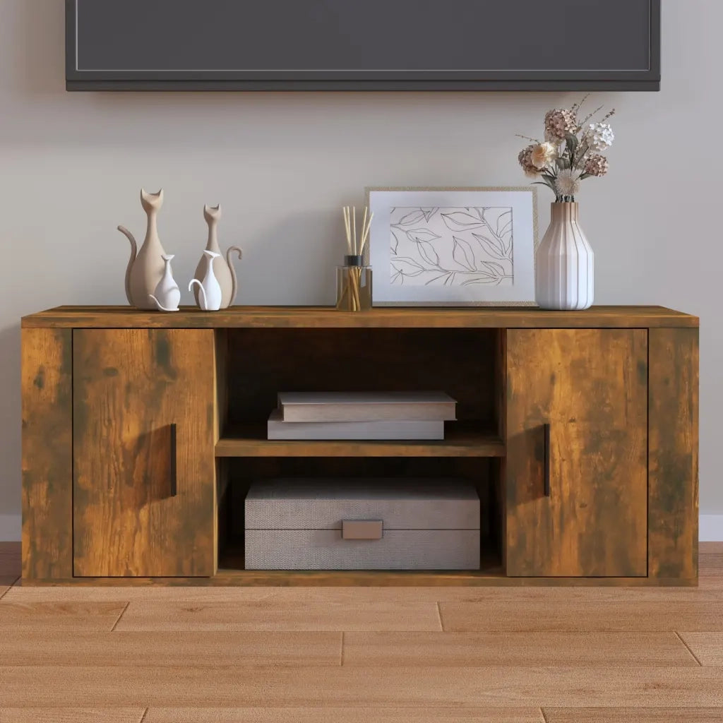 Mobile TV | Armadietto TV | Mobile Porta TV Rovere Fumo 100x35x40 cm in Legno Multistrato