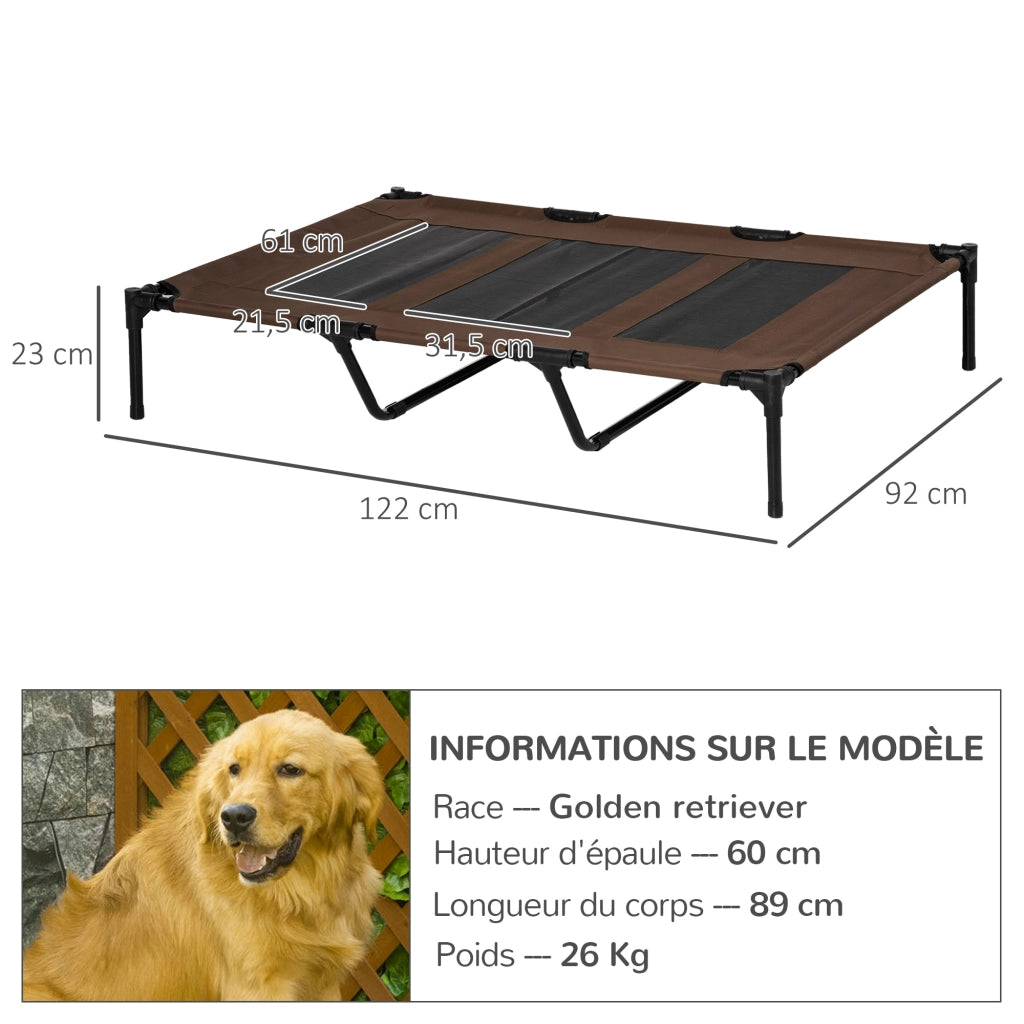 Letto per Animali Domestici ¨C Zephmum ¨C 122x92x23 cm Marrone Chiaro
