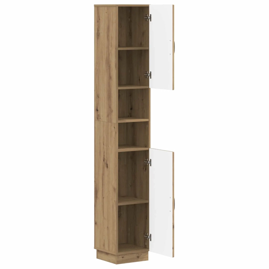 Armadio da Bagno con Ripiano Aperto HOORN Rovere Artigianale 897264