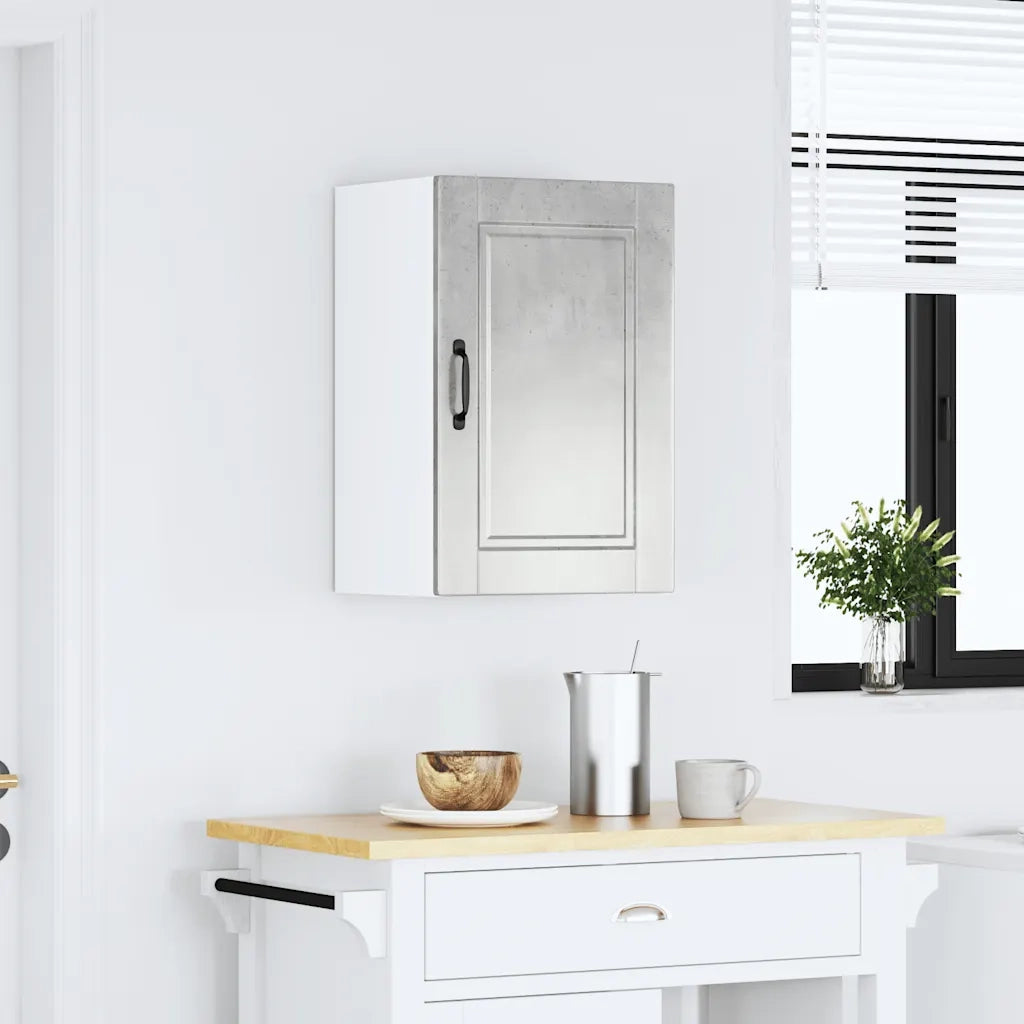 vidaXL Pensile da Cucina Porto Grigio Cemento in Legno Multistrato