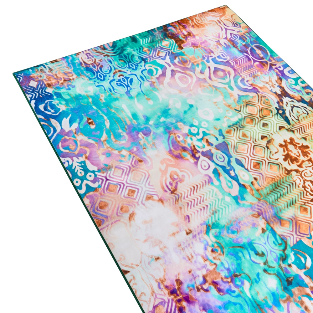 Tappeto a tessitura piana in stile boho orientale con vivace motivo stampato multicolore 160 x 230 cm