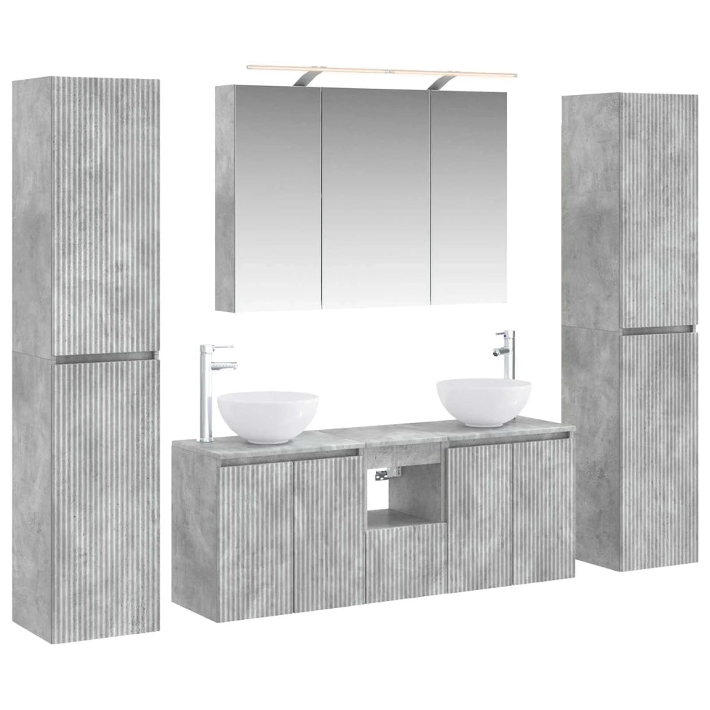 Set di mobili per il bagno 6 pcs Grigio Cemento 3407210