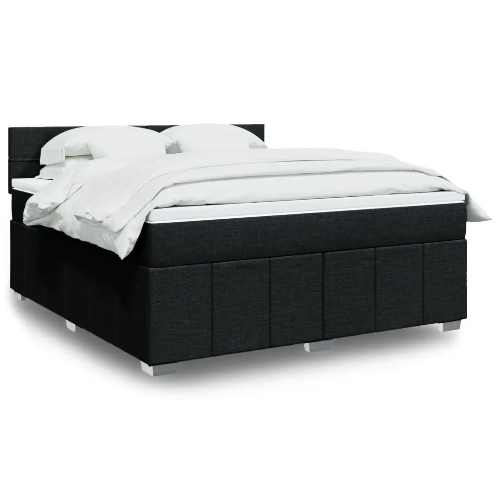 Giroletto a Molle con Materasso Nero 180x200 cm in Tessuto
