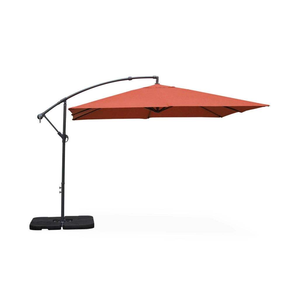 Ombrellone quadrato eccentrico, 3x3m, terracotta