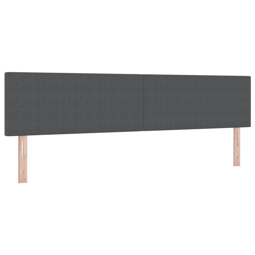 Letto con Base a Molle e Materasso Grigio 200x200 cm Tessuto in Corduroy
