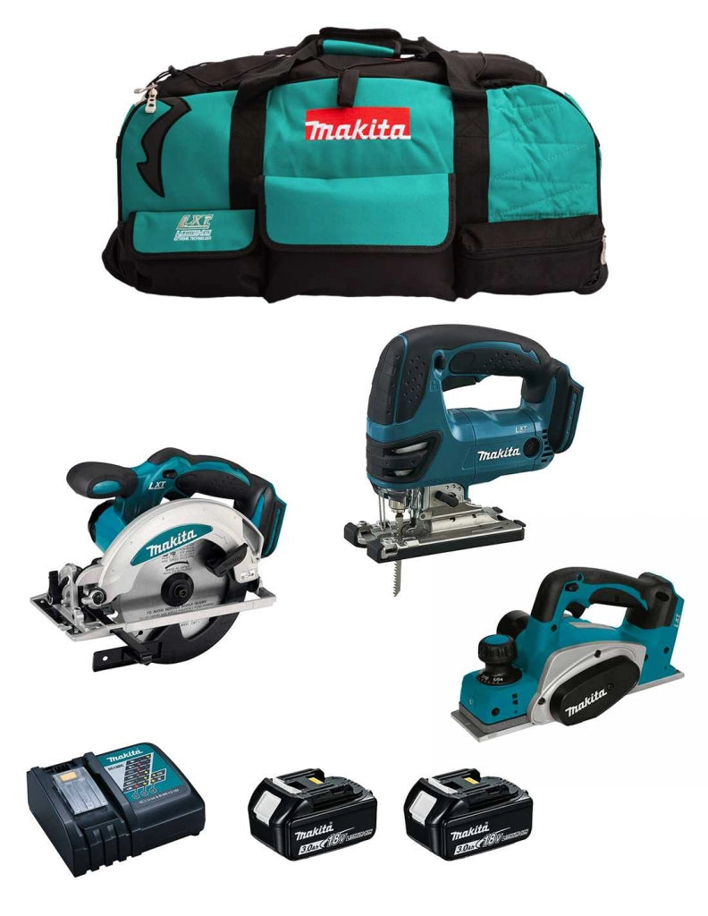 MAKITA Kit MPK18323B (DKP180 + DSS610 + DJV180 + 2 x 3,0 Ah + DC18RC + LXT600)