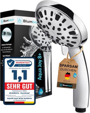 Douchekop idroregolatore + drusca 8-9 litri/min, douchekop 8 tipi di getto con funzione di arresto, douchekop idroregolatore, alta pressione handdouche, douchekop a risparmio d'acqua.