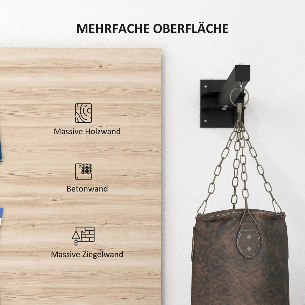 SUPPORTO PER SACCO DA BOXE Regolabile 80x17x48 cm Acciaio Nero