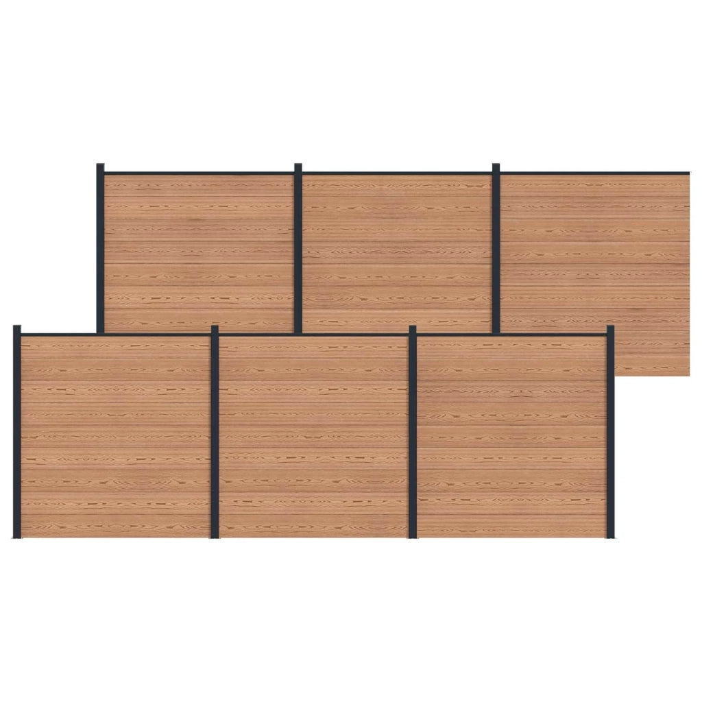 Pannello di Recinzione 6 pcs WPC e Alluminio Marrone 3429380