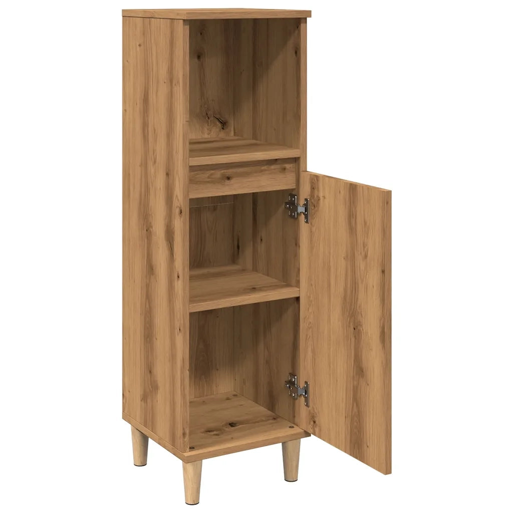 vidaXL Armadietto da Bagno Rovere Artigianale 30x30x100 cm Truciolato