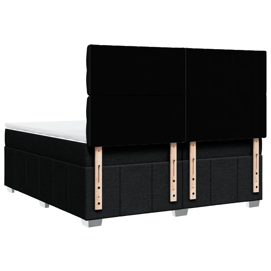 Giroletto a Molle con Materasso Nero 200x200 cm in Tessuto 3291784