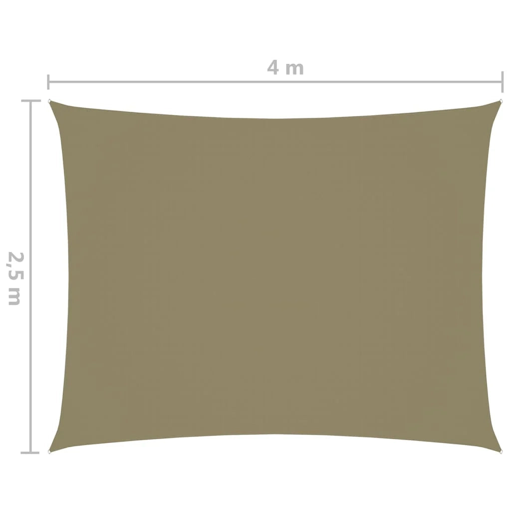 Vela ombreggiante/ombrellone rettangolare in tessuto Oxford 2,5 x 4 m beige 02_0009564