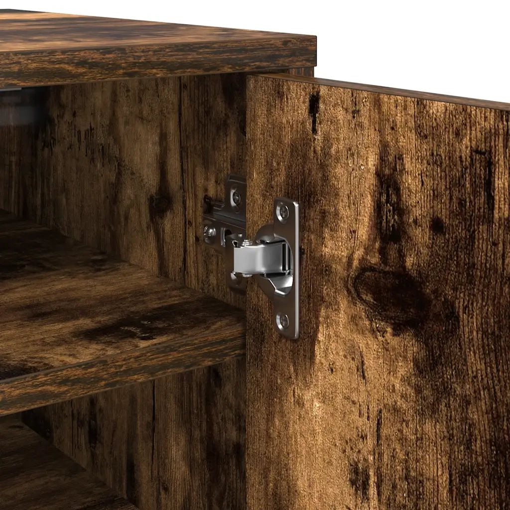 Scarpiera-Scaffale per scarpe Rovere Fumo 32x35x92 cm in Legno Multistrato